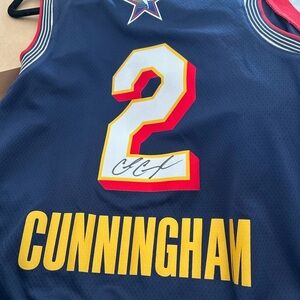SIGNED CADE CUNNINGHAM Chicago Pistons  NBA All Star Jersey MEDIUM !AUTHENTIC!
